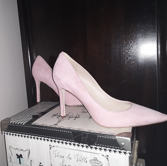 Sam Edelman faux suede blush pink pumps - Picture 7 of 8